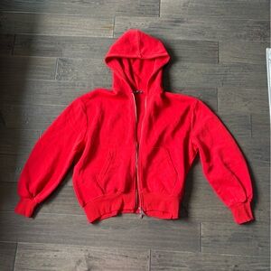 Zara Bold Red Zip-Up Hoodie
